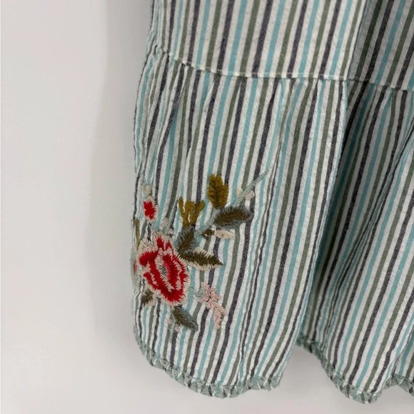 Johnny Was Workshop Cyrielle Effortless Boho Tank Dress StripedEmbroidered small